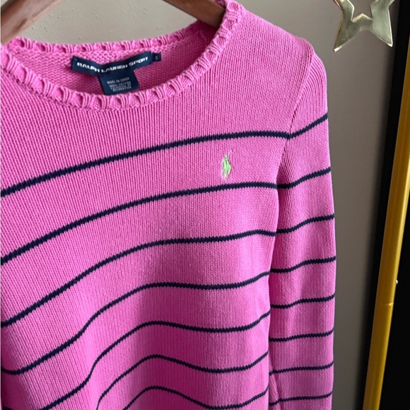 Ralph Lauren Pink and Navy Striped Sweater - Picture 2 of 5